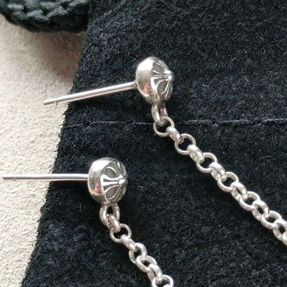 Chrome Hearts Spike Drop Earrings (Pair) 925 Sterling Silver - Picture 5 of 8